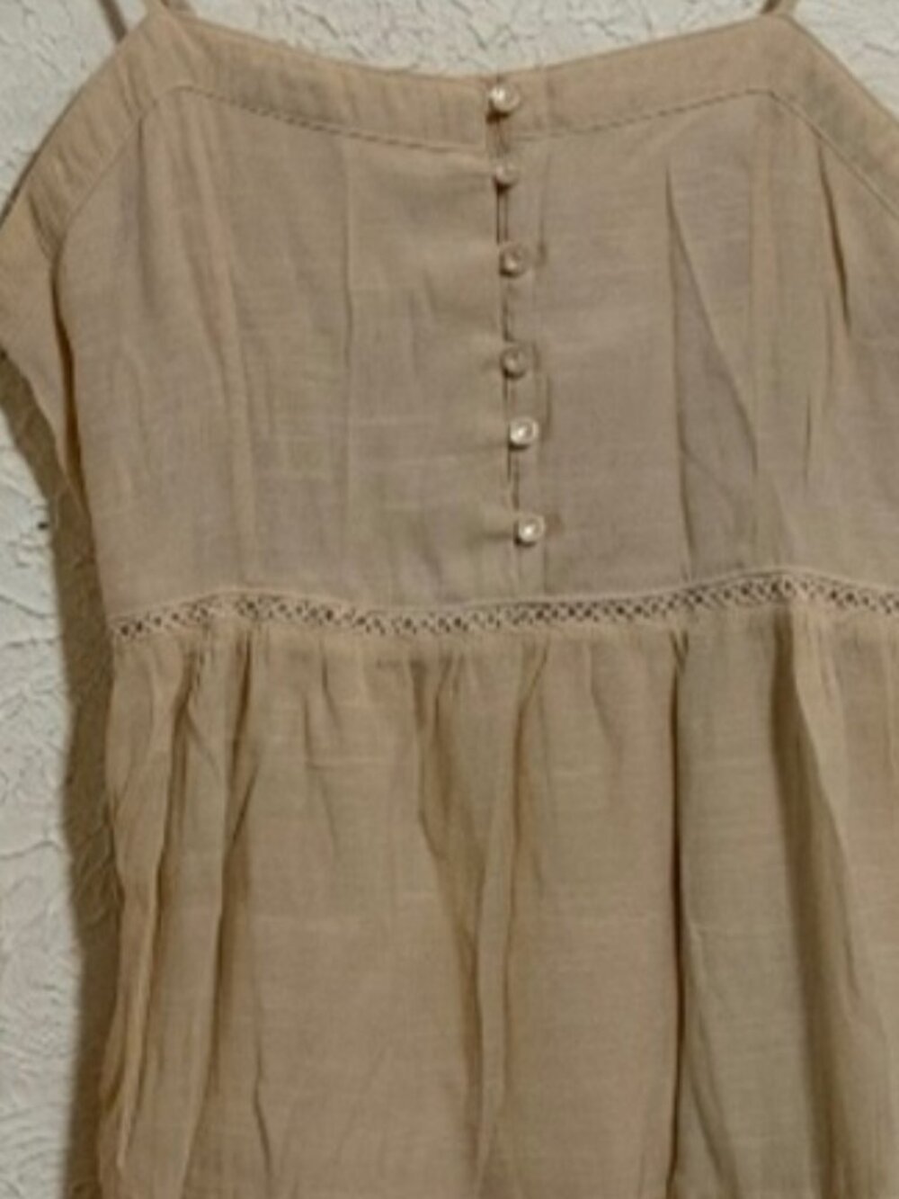Love Tree Cream Tiered Mini Dress Spaghetti Strap Boho Size M